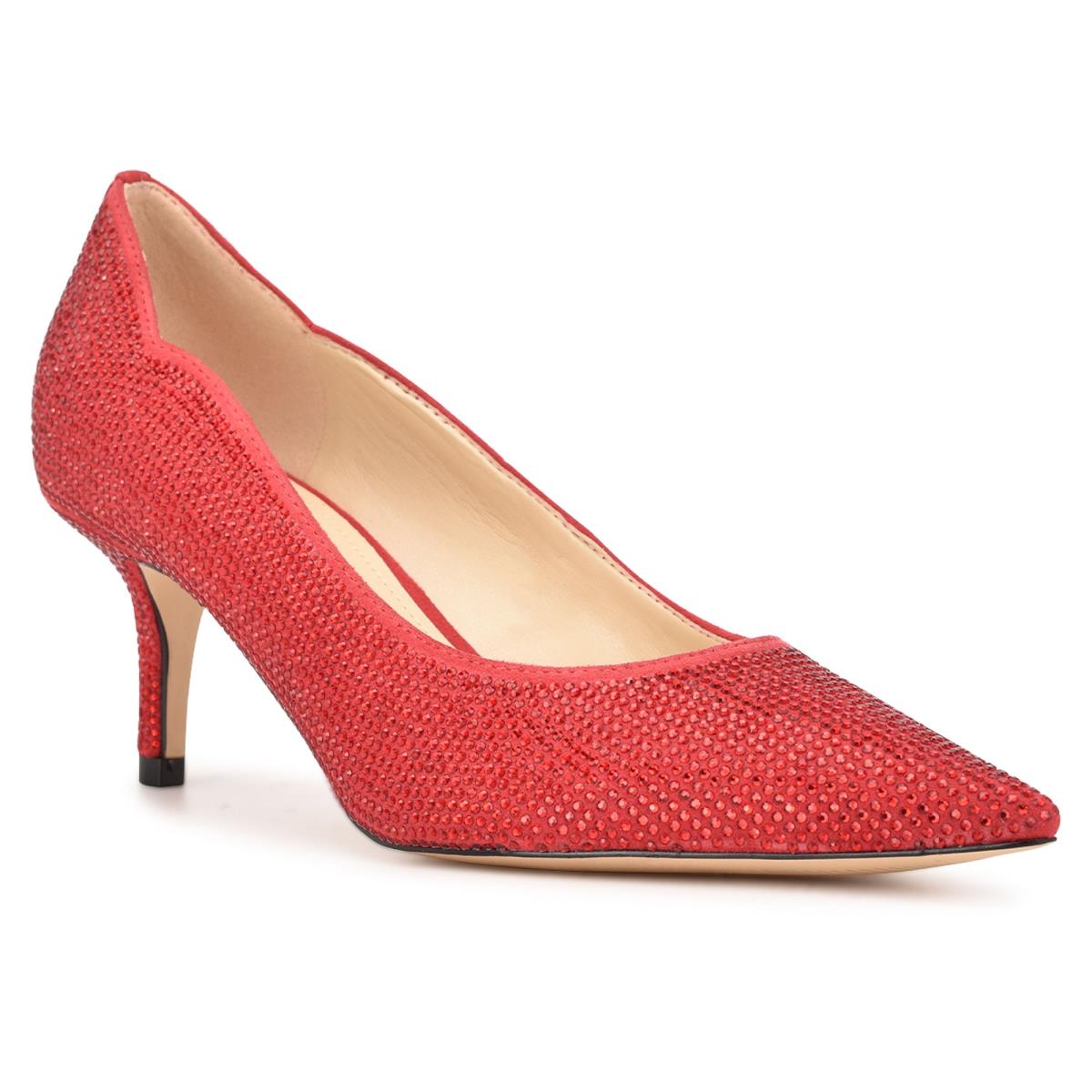 Nine West Abaline Rhinestone Pointy Kappe Pumps Damen Rot | 8641NVXAI