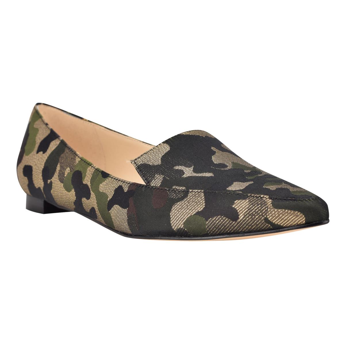 Nine West Abay Smoking Flats Damen Camouflage | 2489IYAET