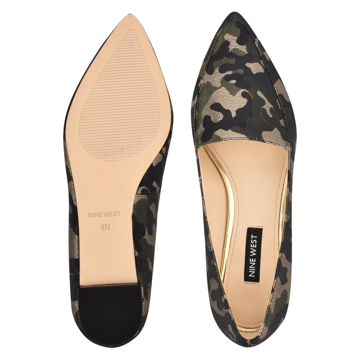 Nine West Abay Smoking Flats Damen Camouflage | 2489IYAET