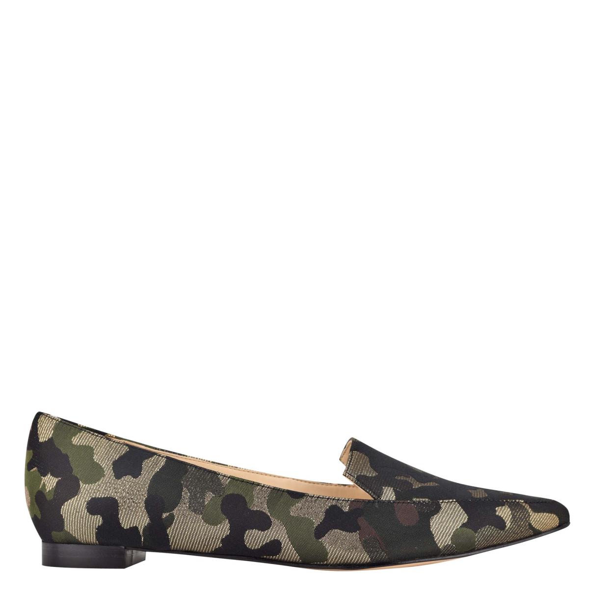 Nine West Abay Smoking Flats Damen Camouflage | 2489IYAET