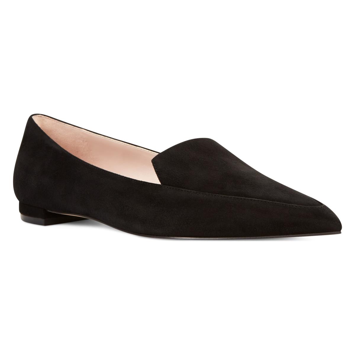 Nine West Abay Smoking Flats Damen Schwarz | 0642TMRAN