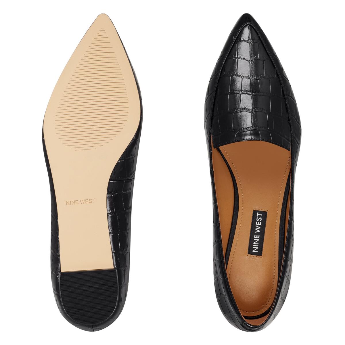 Nine West Abay Smoking Flats Damen Schwarz | 4803IYZND