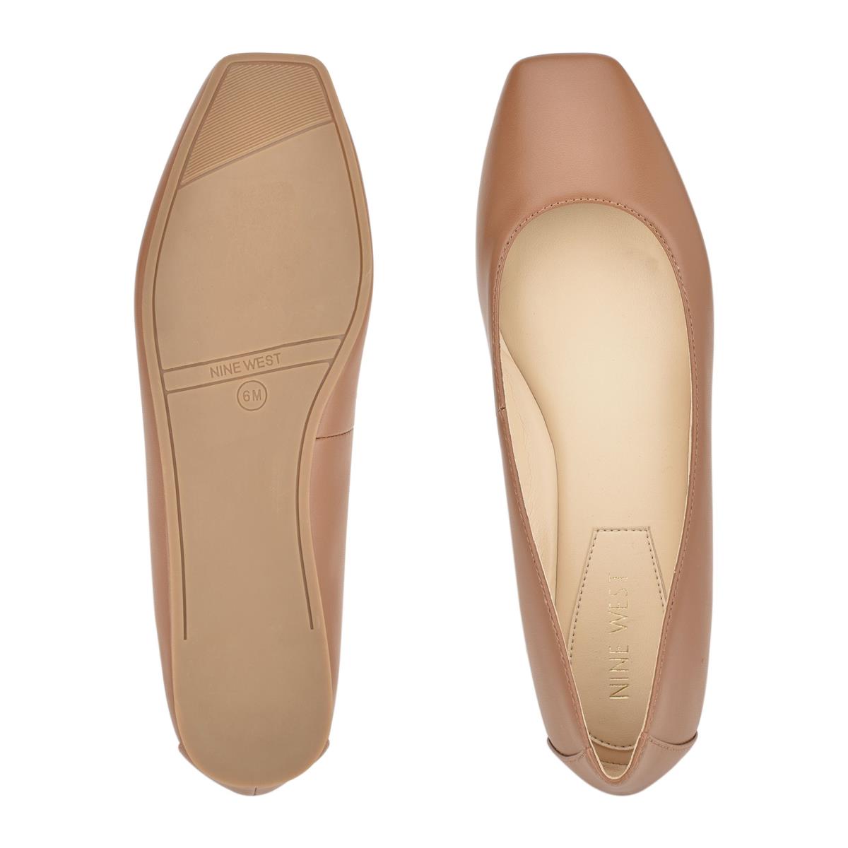 Nine West Alena Square-Kappe Ballerinas Damen Hautfarbe | 3614IHENY