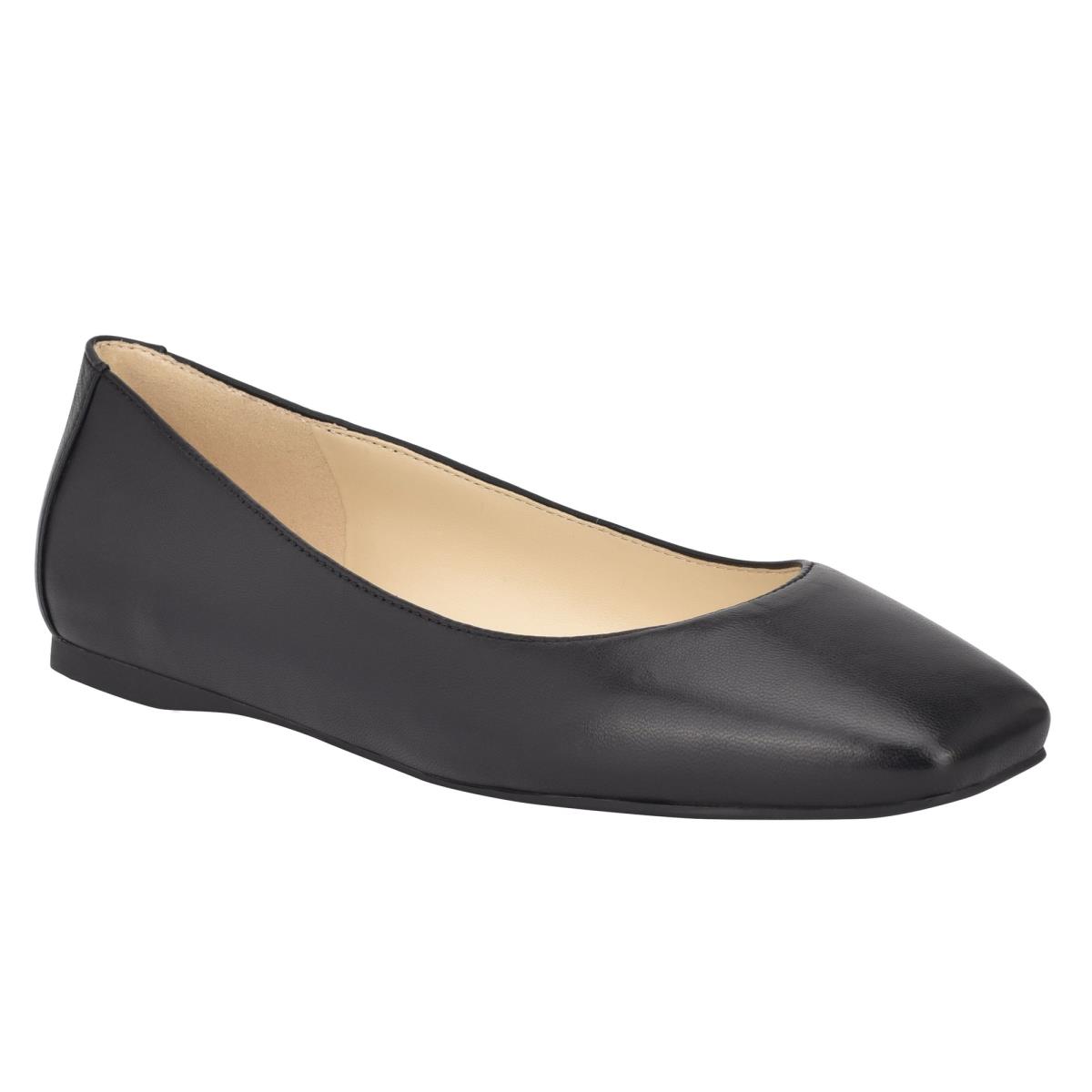 Nine West Alena Square-Kappe Flats Damen Schwarz | 3049YOENW