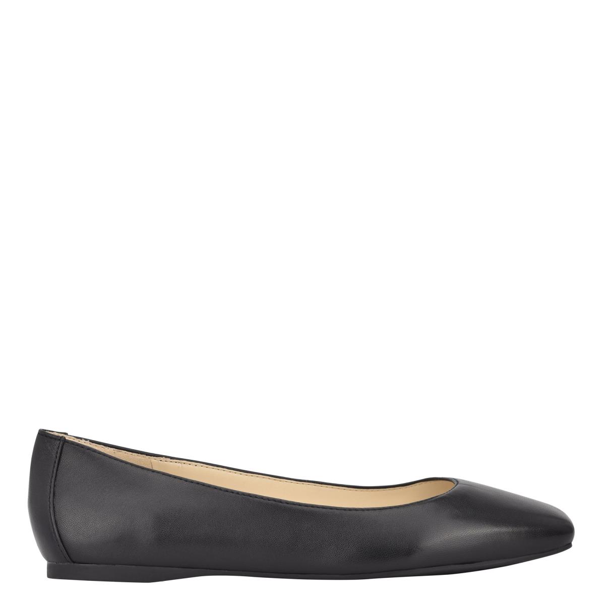 Nine West Alena Square-Kappe Flats Damen Schwarz | 3049YOENW