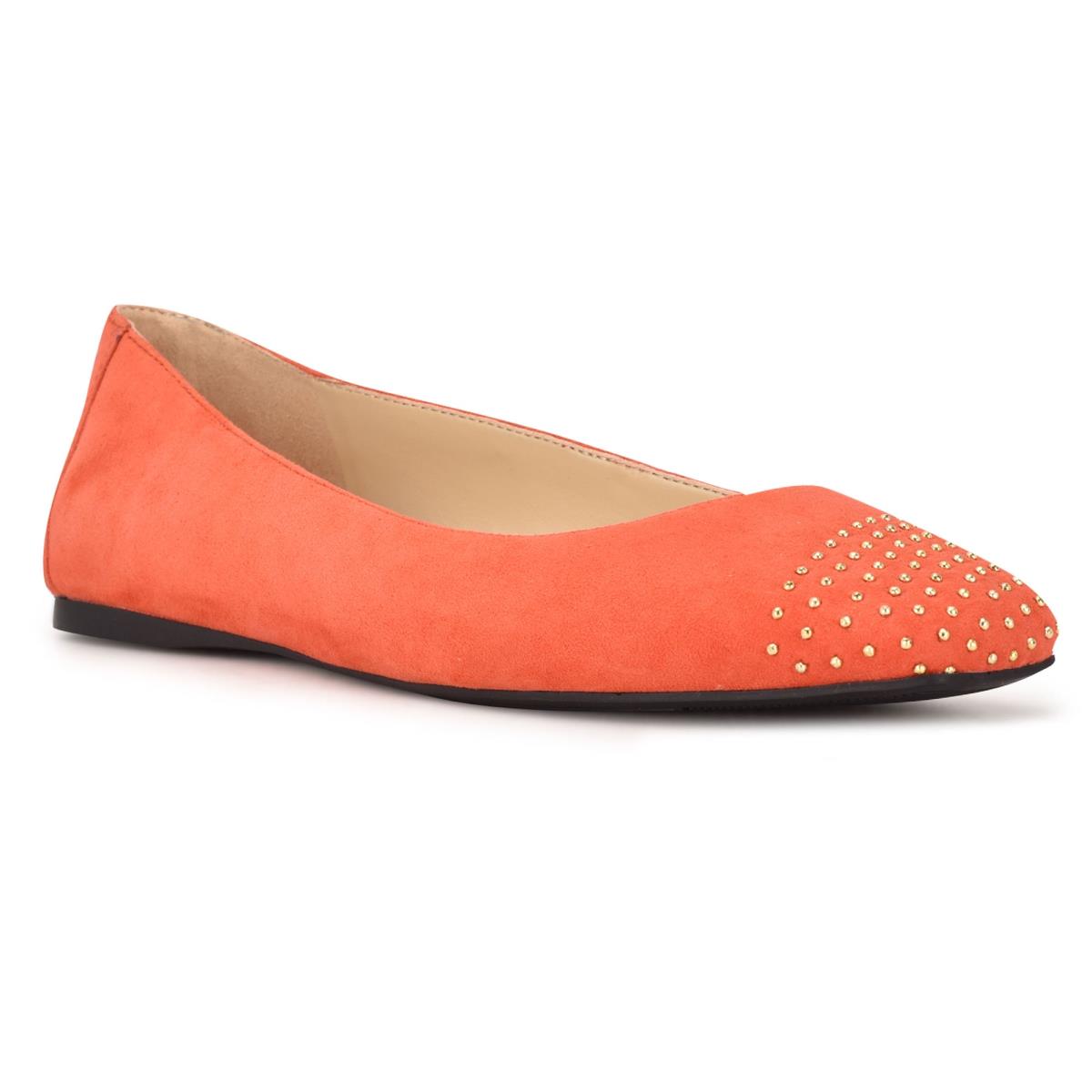 Nine West Aloha Studded Square-Kappe Ballerinas Damen Rot | 1904SDFPK