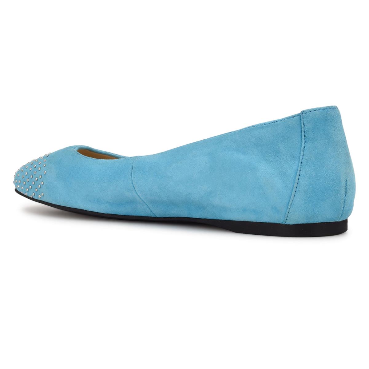 Nine West Aloha Studded Square-Kappe Ballerinas Damen Hellblau | 3915XPJAW