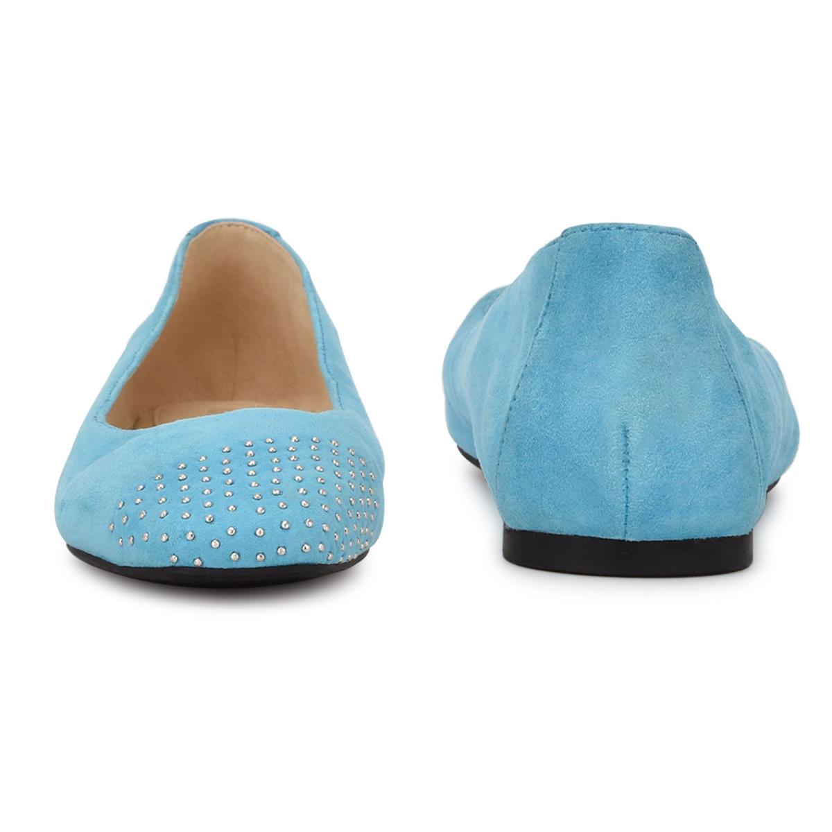 Nine West Aloha Studded Square-Kappe Ballerinas Damen Hellblau | 3915XPJAW