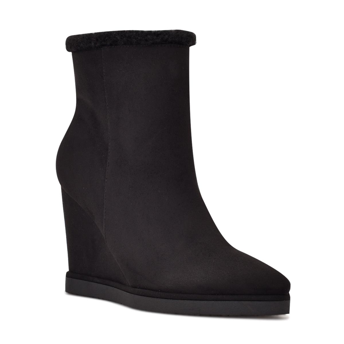 Nine West Apres Wedge Stiefeletten Damen Schwarz | 5417AHDTV