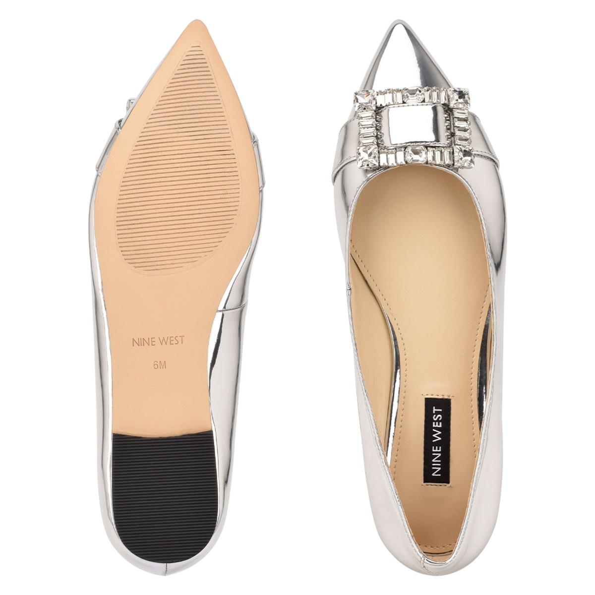 Nine West Behold Kleider Ballerinas Damen Silber | 7463GPEVL