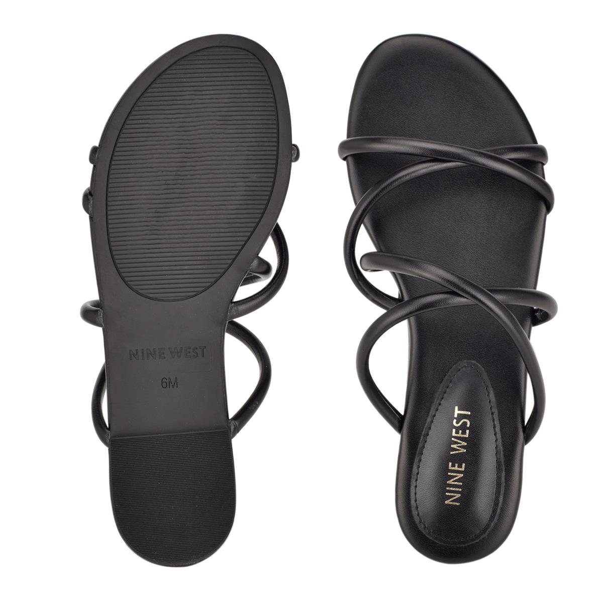 Nine West Beva Flache Rutschen Sie Sandalen Damen Schwarz | 9345LYFMO