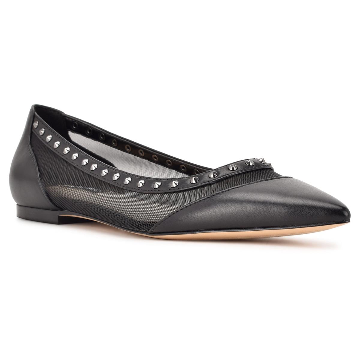 Nine West Bizzie Pointy Kappe Ballerinas Damen Schwarz | 6204CJLNB