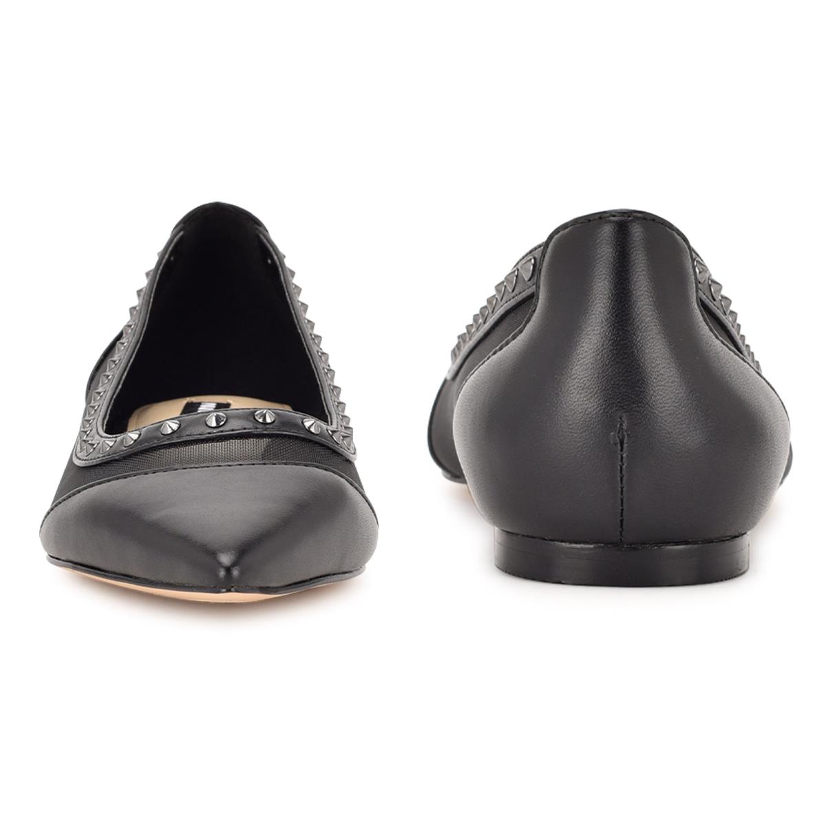 Nine West Bizzie Pointy Kappe Ballerinas Damen Schwarz | 6204CJLNB