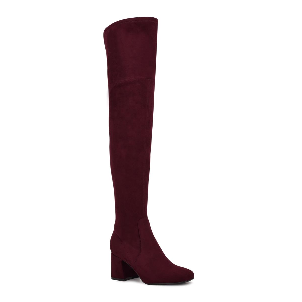 Nine West Blocky Over The Knee Stiefel mit Absatz Damen Bordeaux | 9473OZMVP