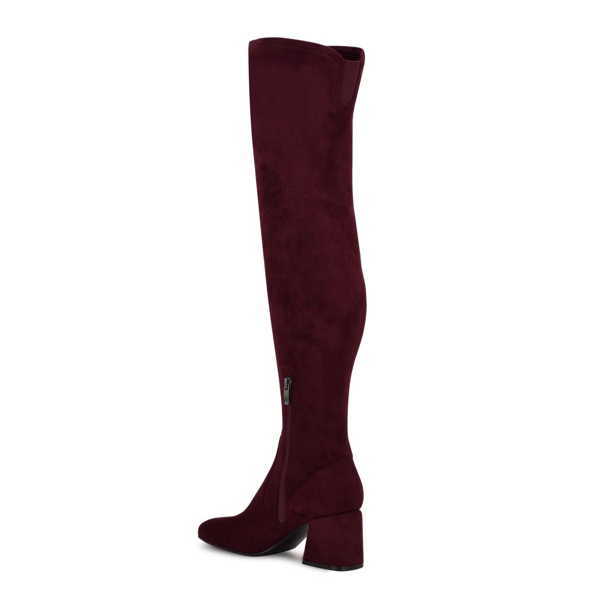 Nine West Blocky Over The Knee Stiefel mit Absatz Damen Bordeaux | 9473OZMVP