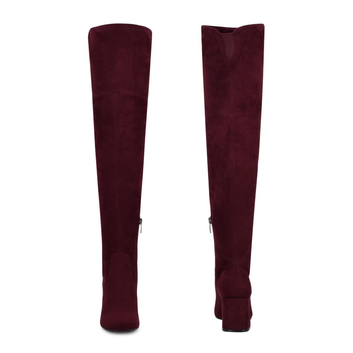 Nine West Blocky Over The Knee Stiefel mit Absatz Damen Bordeaux | 9473OZMVP