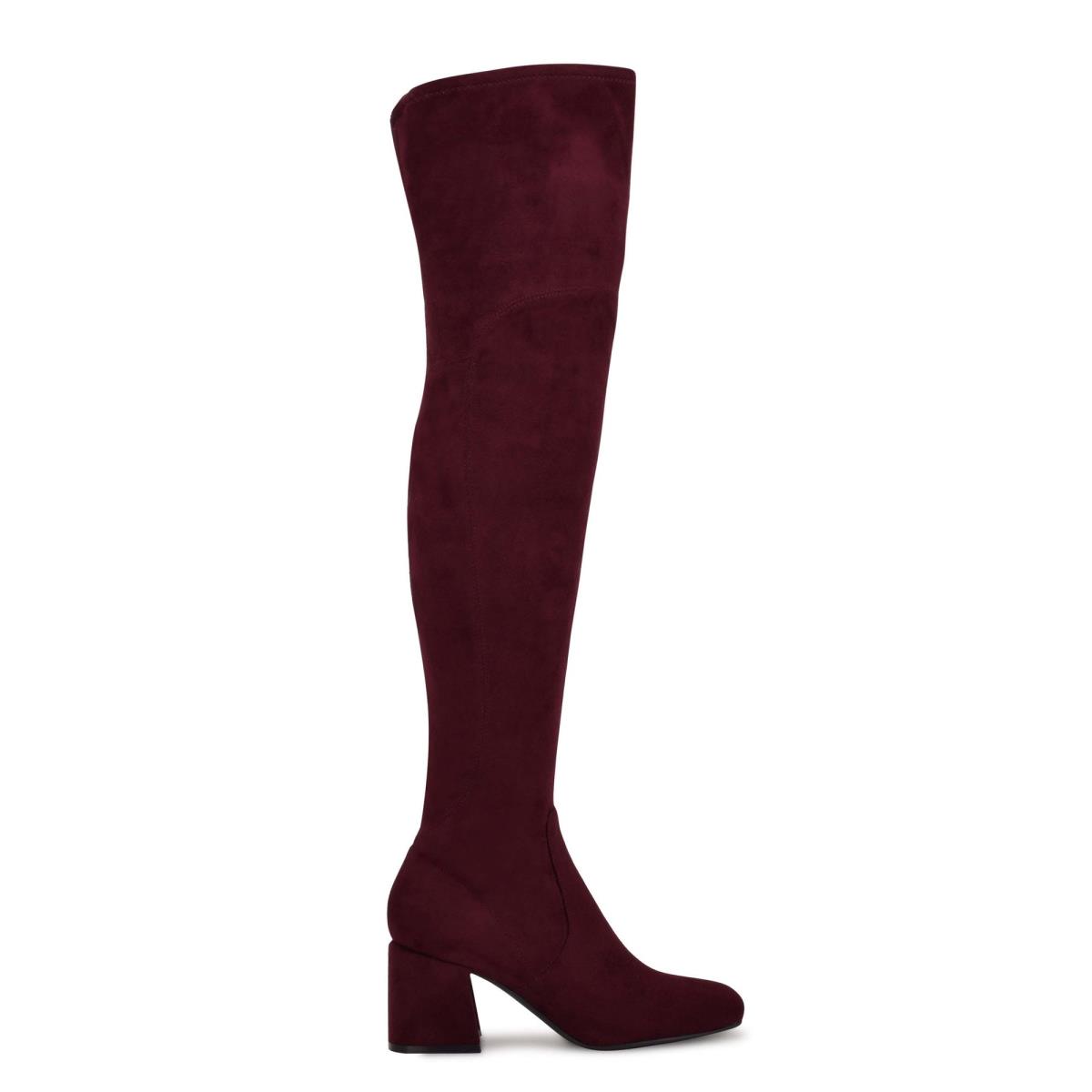 Nine West Blocky Over The Knee Stiefel mit Absatz Damen Bordeaux | 9473OZMVP