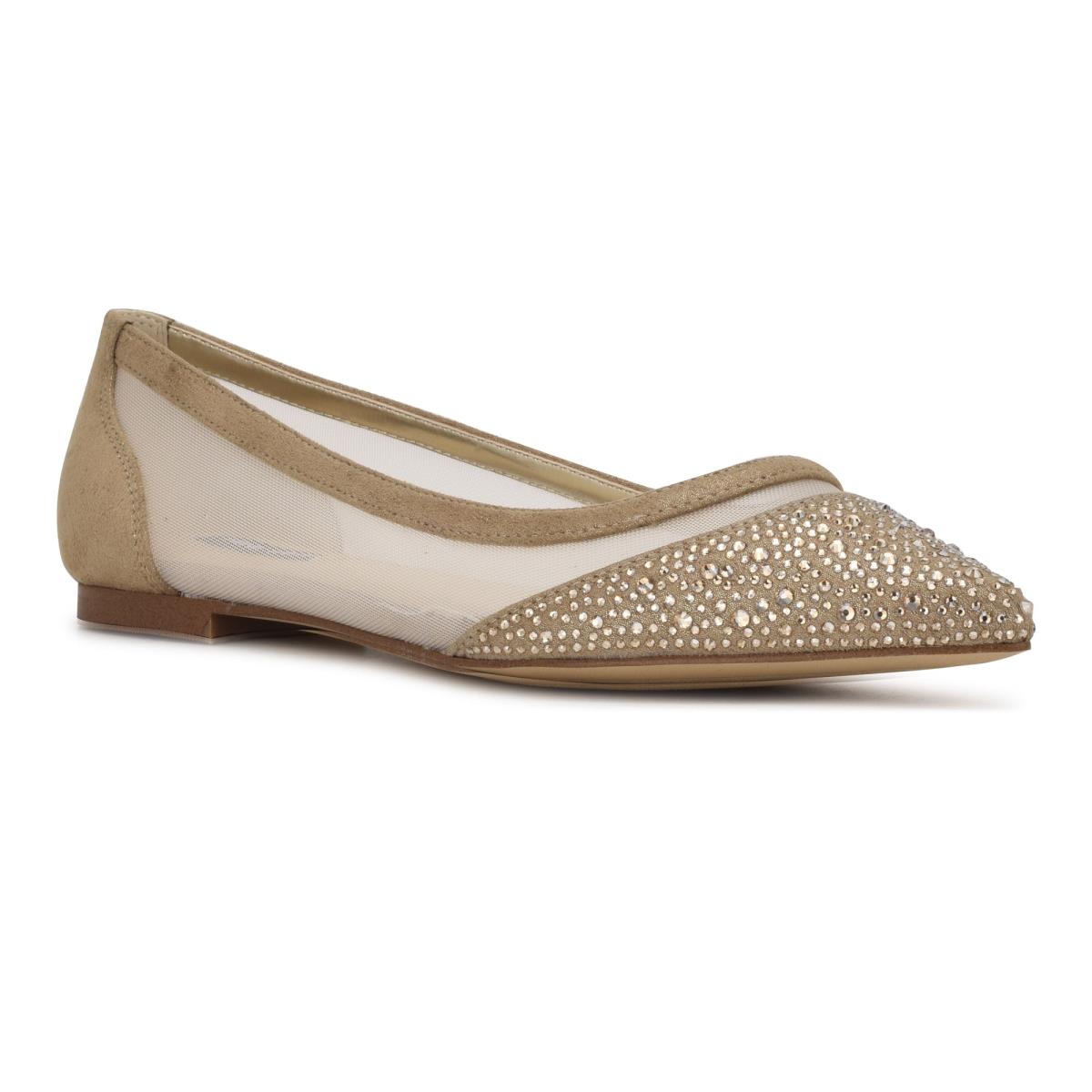 Nine West Bogus Pointy Kappe Ballerinas Damen Beige | 2076FMAXS