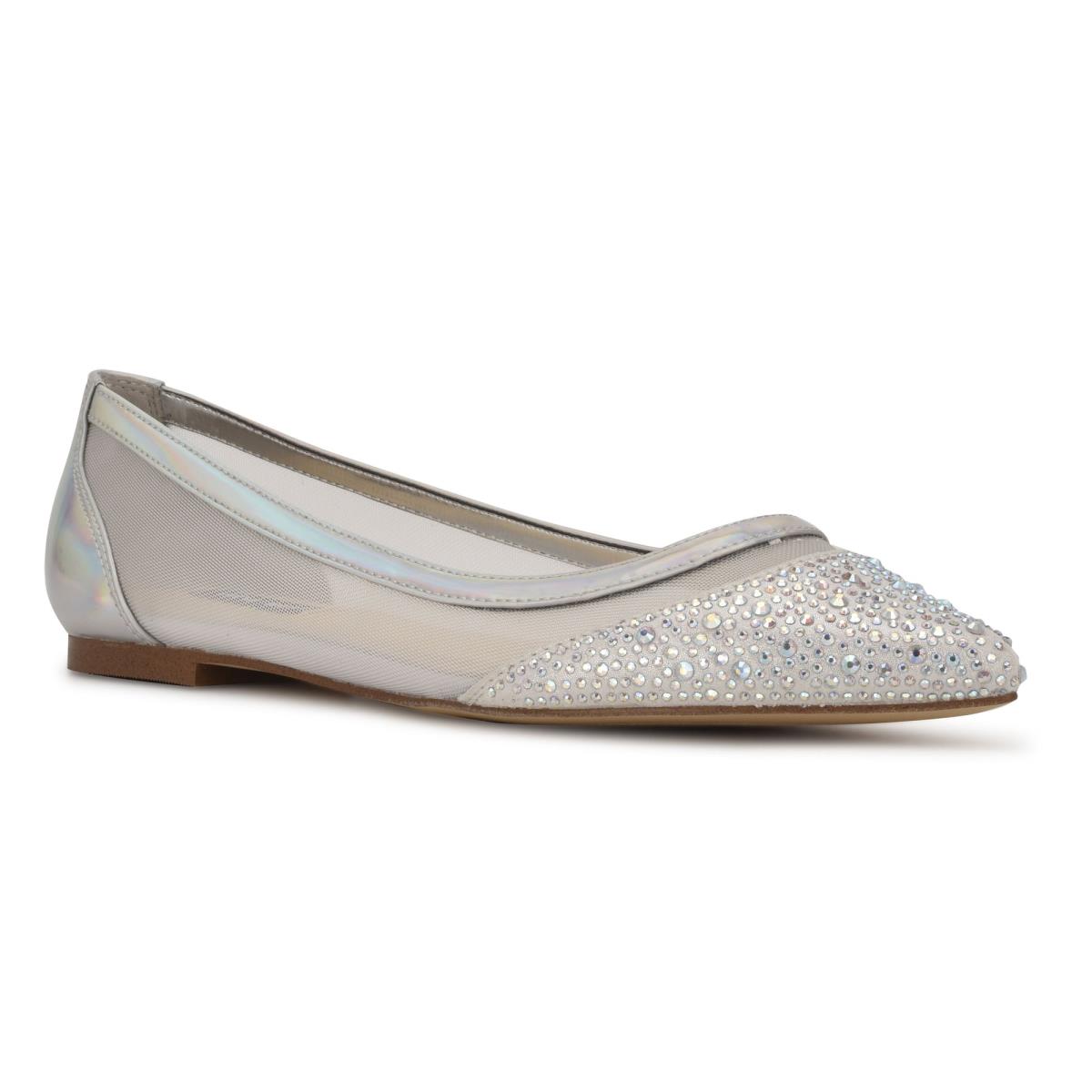 Nine West Bogus Pointy Kappe Ballerinas Damen Beige Silber | 4273XSQEL