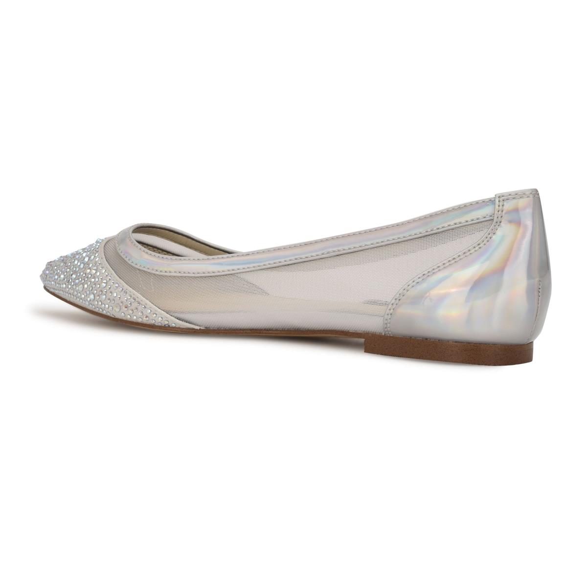 Nine West Bogus Pointy Kappe Ballerinas Damen Beige Silber | 4273XSQEL