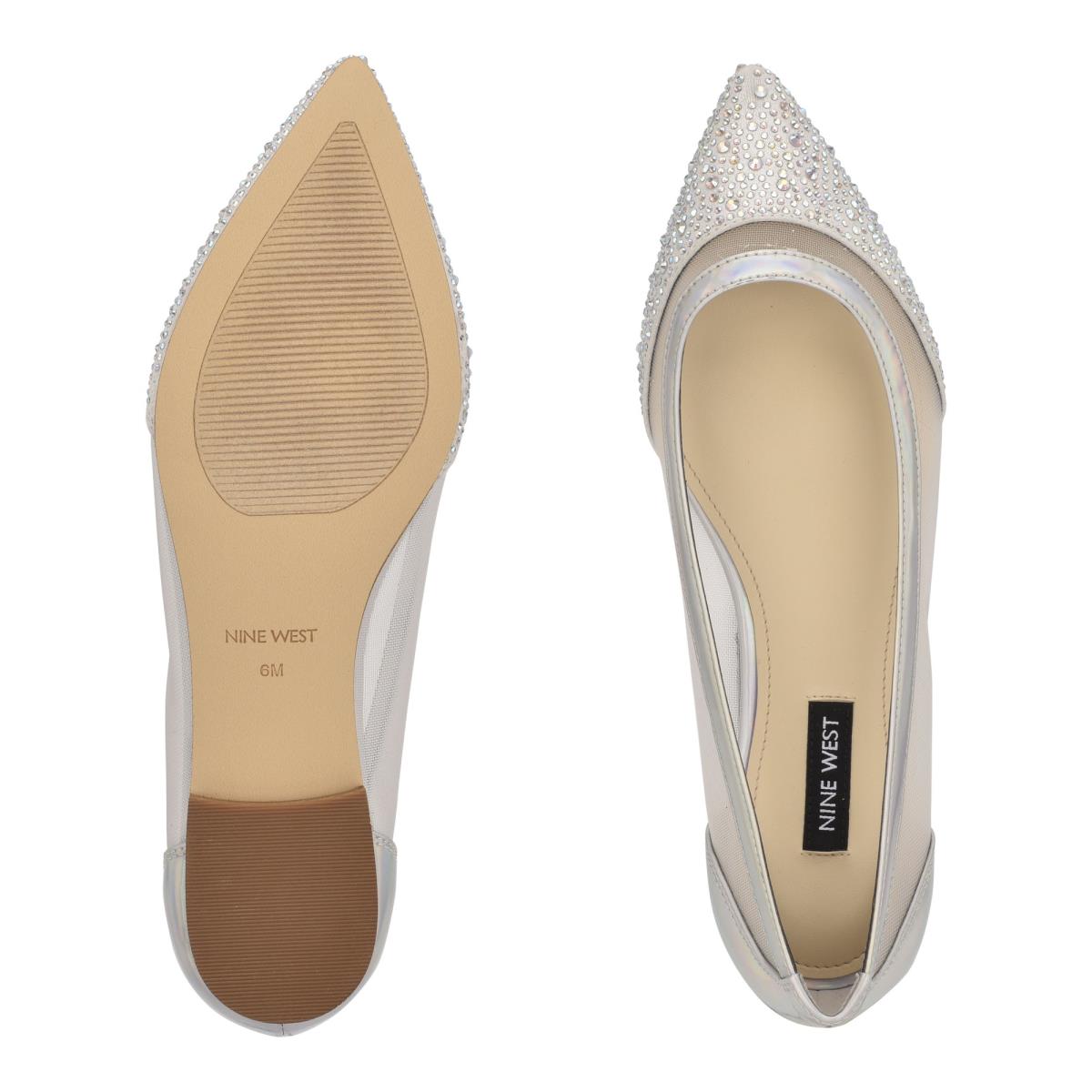 Nine West Bogus Pointy Kappe Ballerinas Damen Beige Silber | 4273XSQEL