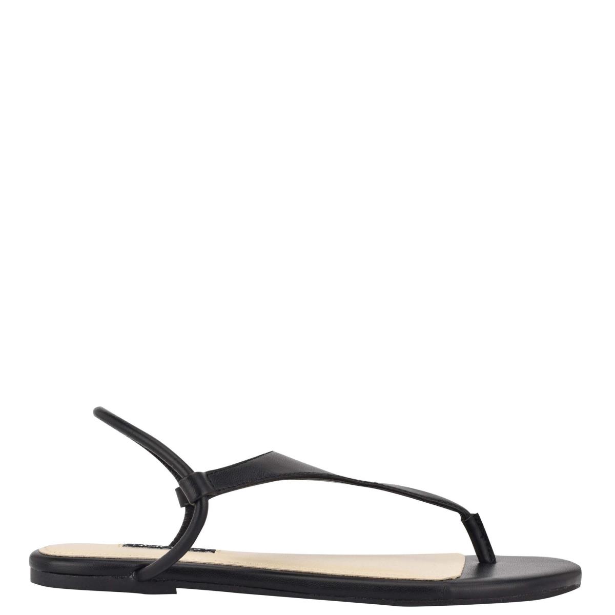 Nine West Braydin Stretch Flache Sandalen Damen Schwarz | 4257KRDJZ