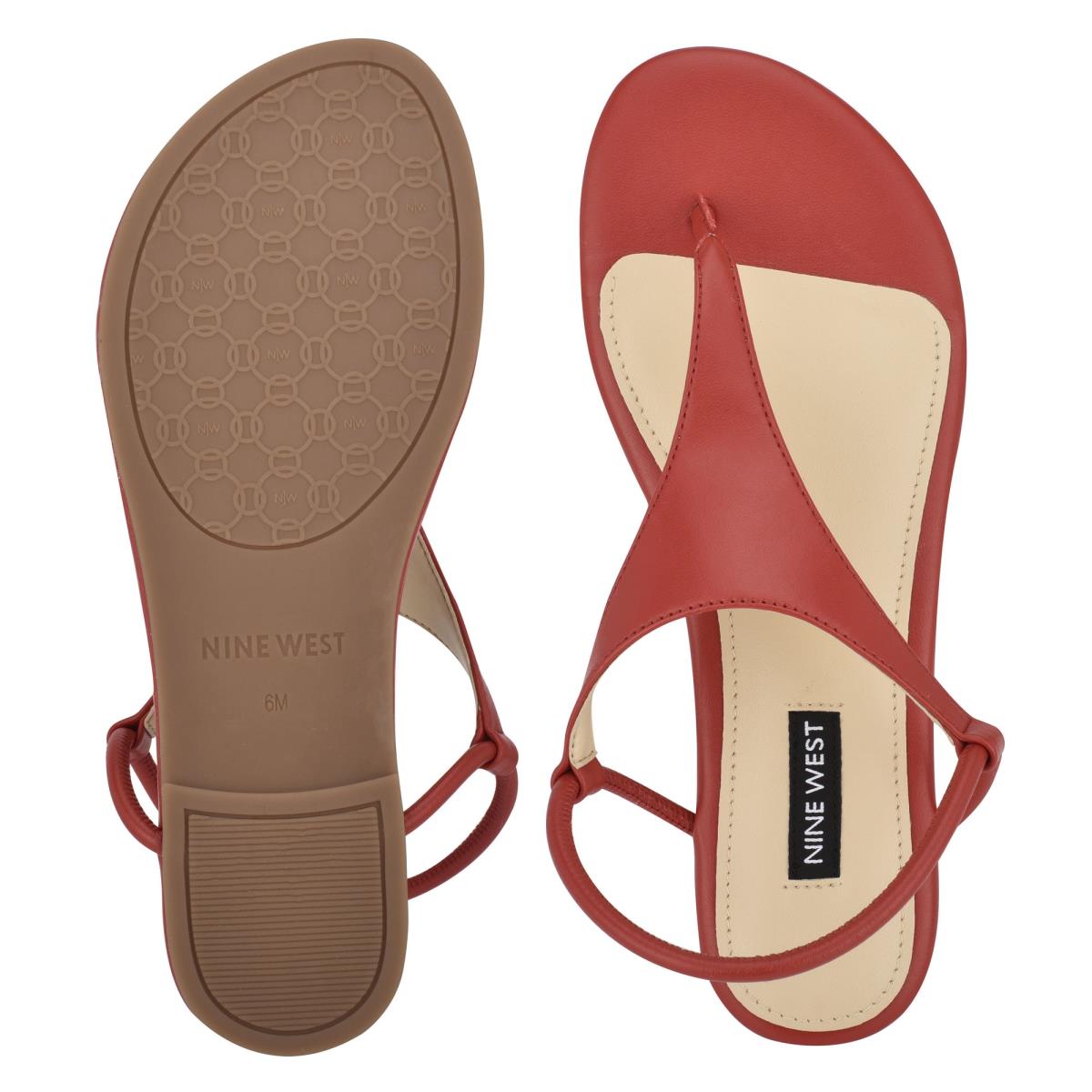 Nine West Braydin Stretch Flache Sandalen Damen Rot | 9764VTYMI