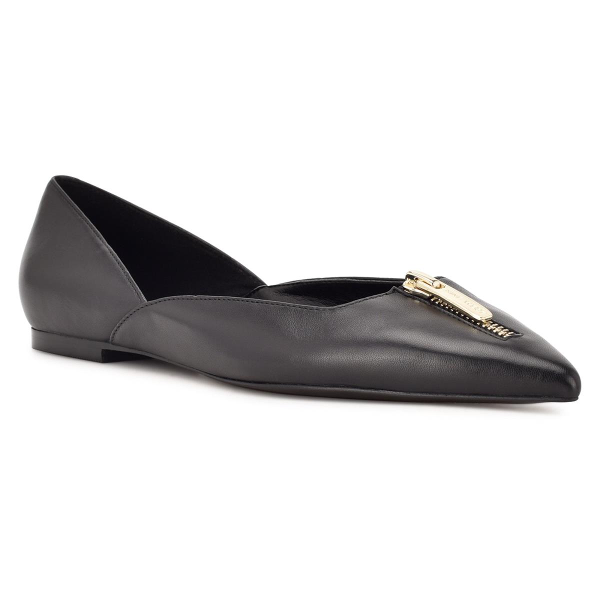 Nine West Brina Pointy Kappe Ballerinas Damen Schwarz | 4716JCHMK