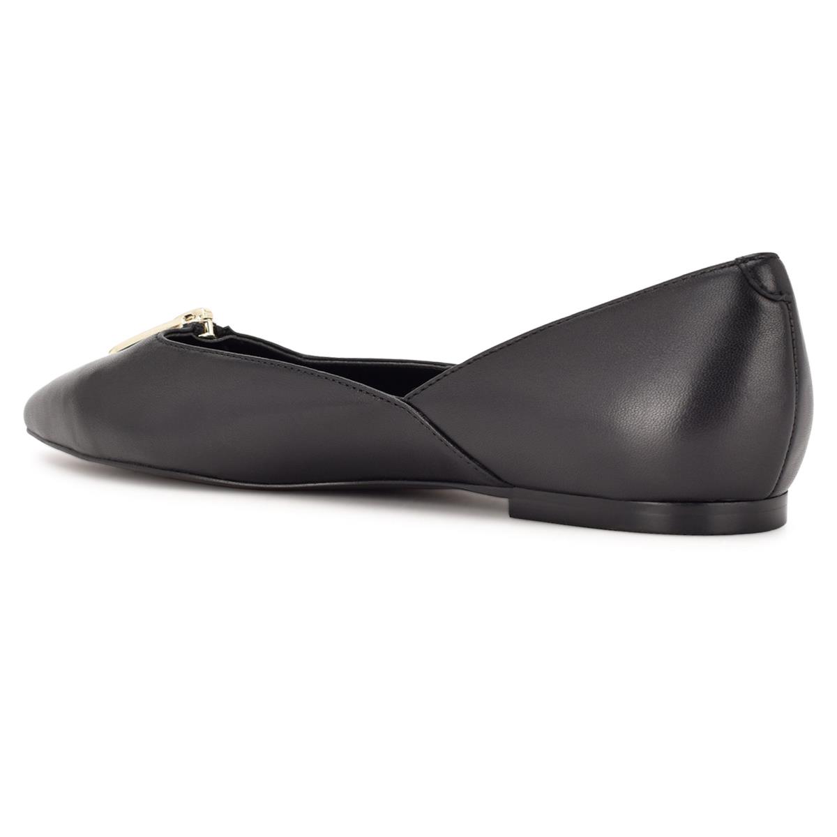 Nine West Brina Pointy Kappe Ballerinas Damen Schwarz | 4716JCHMK