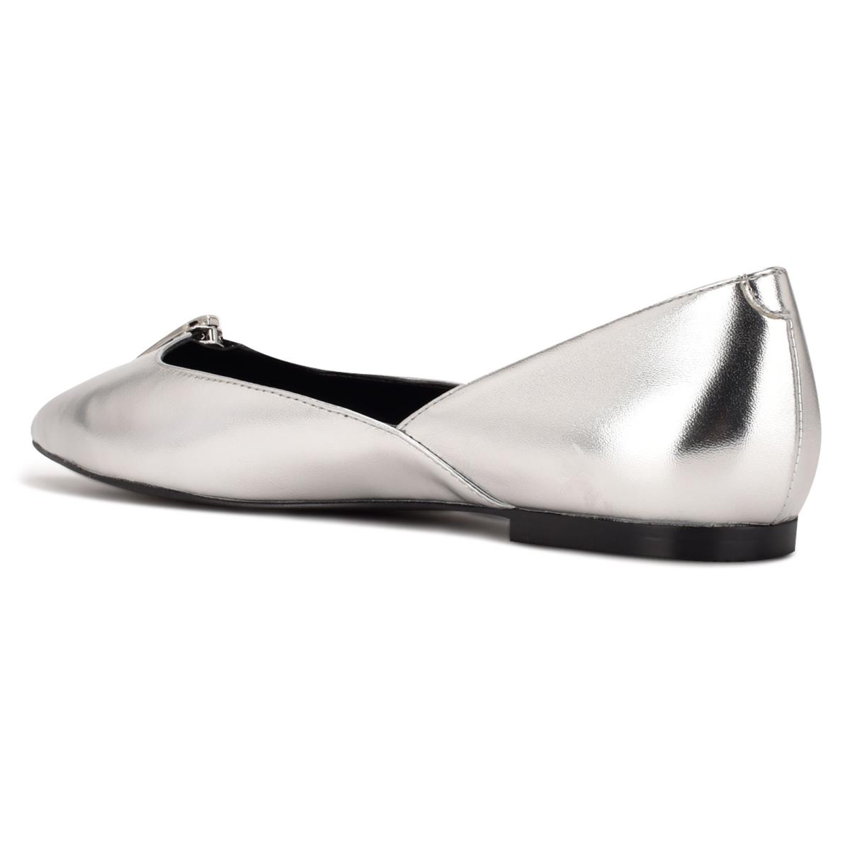 Nine West Brina Pointy Kappe Ballerinas Damen Silber | 5921BZLWI