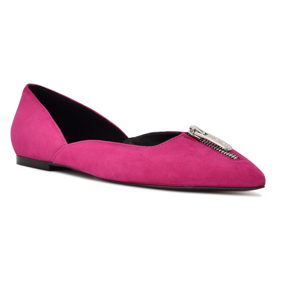 Nine West Brina Pointy Kappe Ballerinas Damen Rosa | 8379ZPEQD