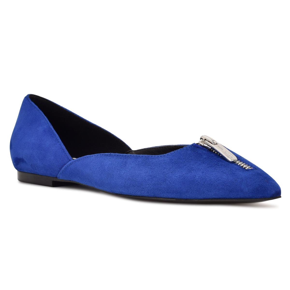 Nine West Brina Pointy Kappe Ballerinas Damen Tiefesblau | 9483XZIWJ