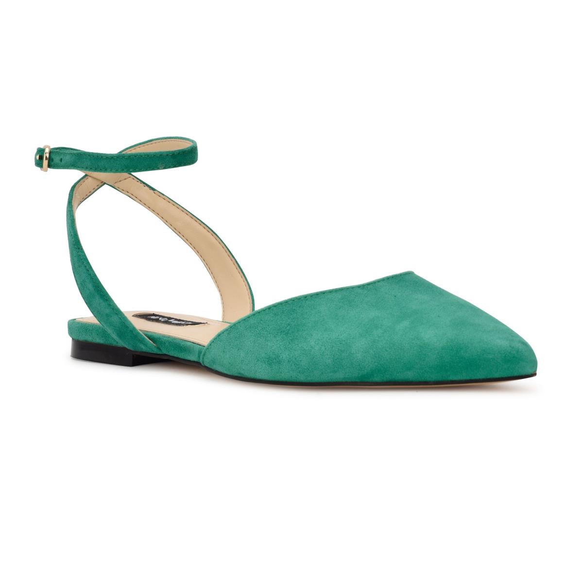 Nine West Briy Pointy Kappe Ballerinas Damen Grün | 3189ADXZR