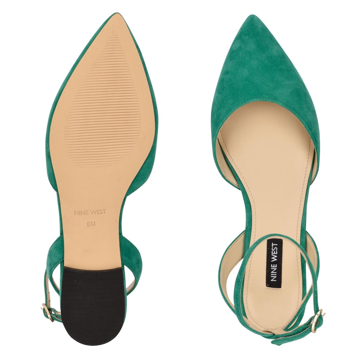 Nine West Briy Pointy Kappe Ballerinas Damen Grün | 3189ADXZR