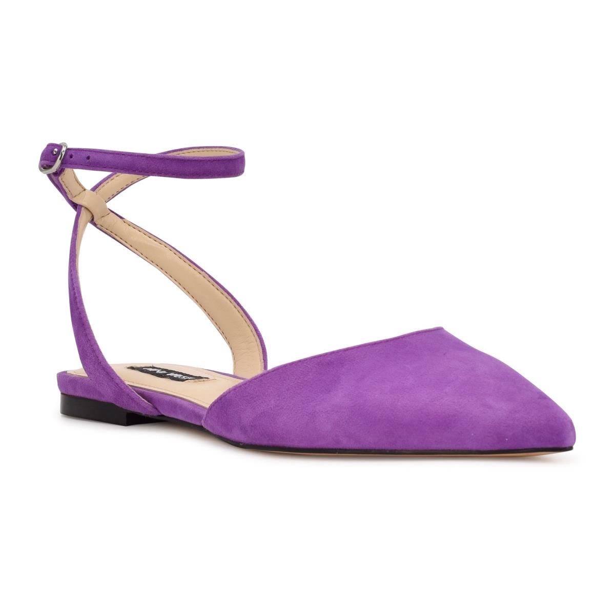 Nine West Briy Pointy Kappe Ballerinas Damen Lila | 4963JXSCZ