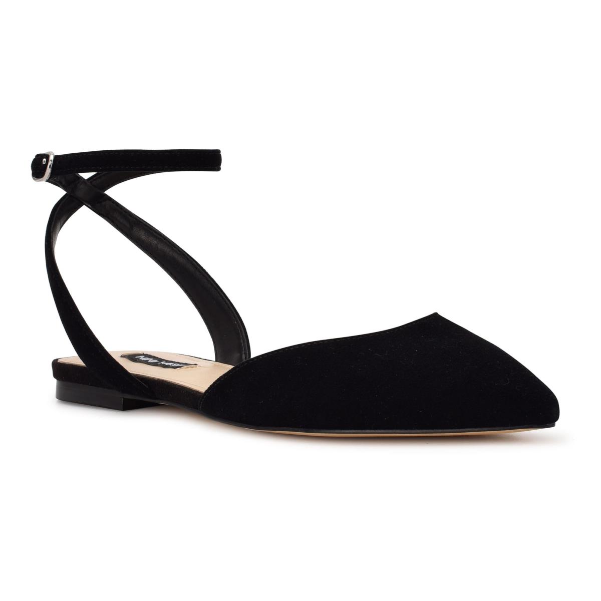 Nine West Briy Pointy Kappe Ballerinas Damen Schwarz | 5410PBZNJ