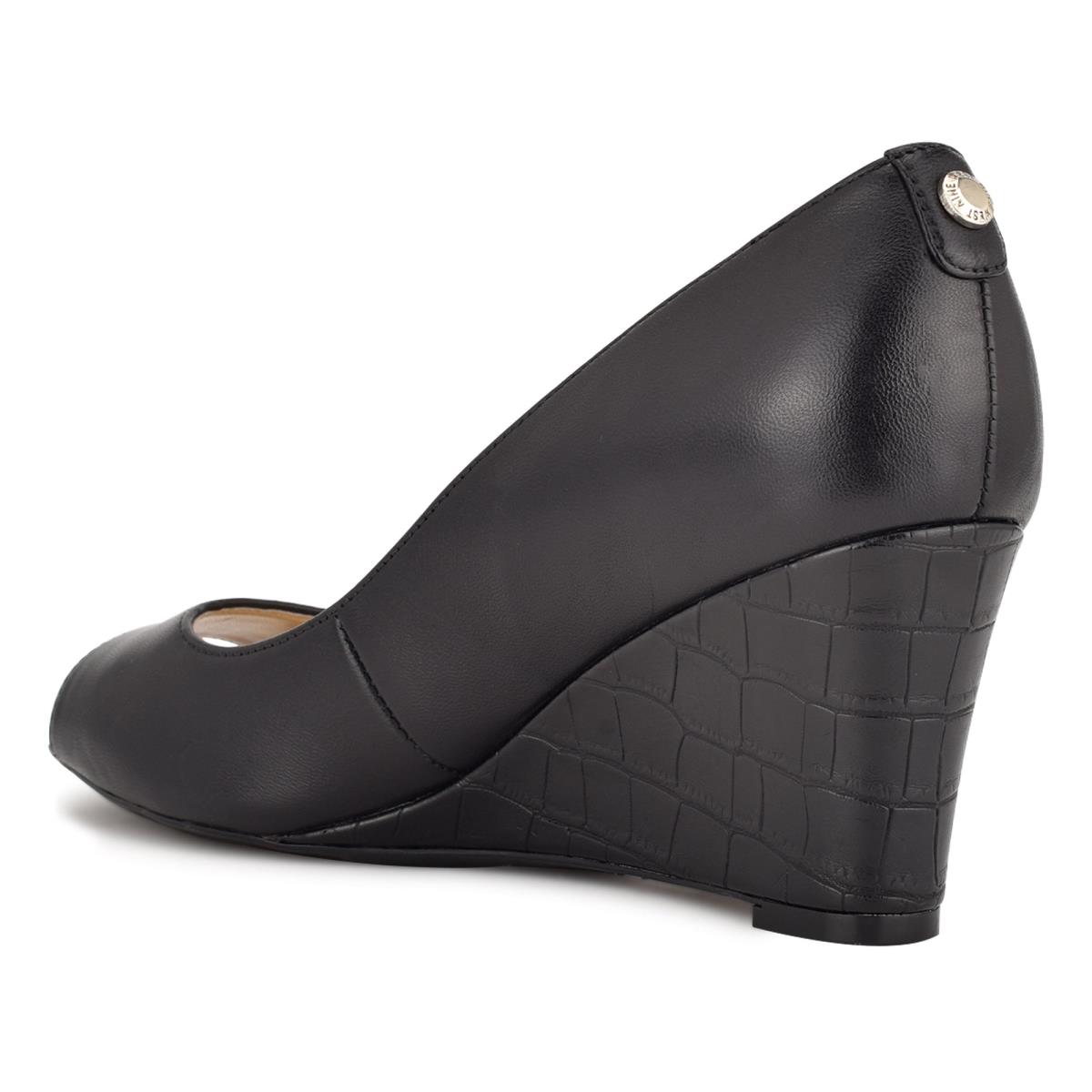 Nine West Cape 9x9 Kleider Keilabsatz Damen Schwarz | 1260WROKL