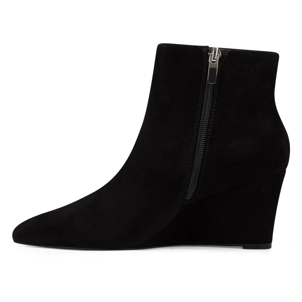 Nine West Carter Wedge Stiefeletten Damen Schwarz | 6283FWVER