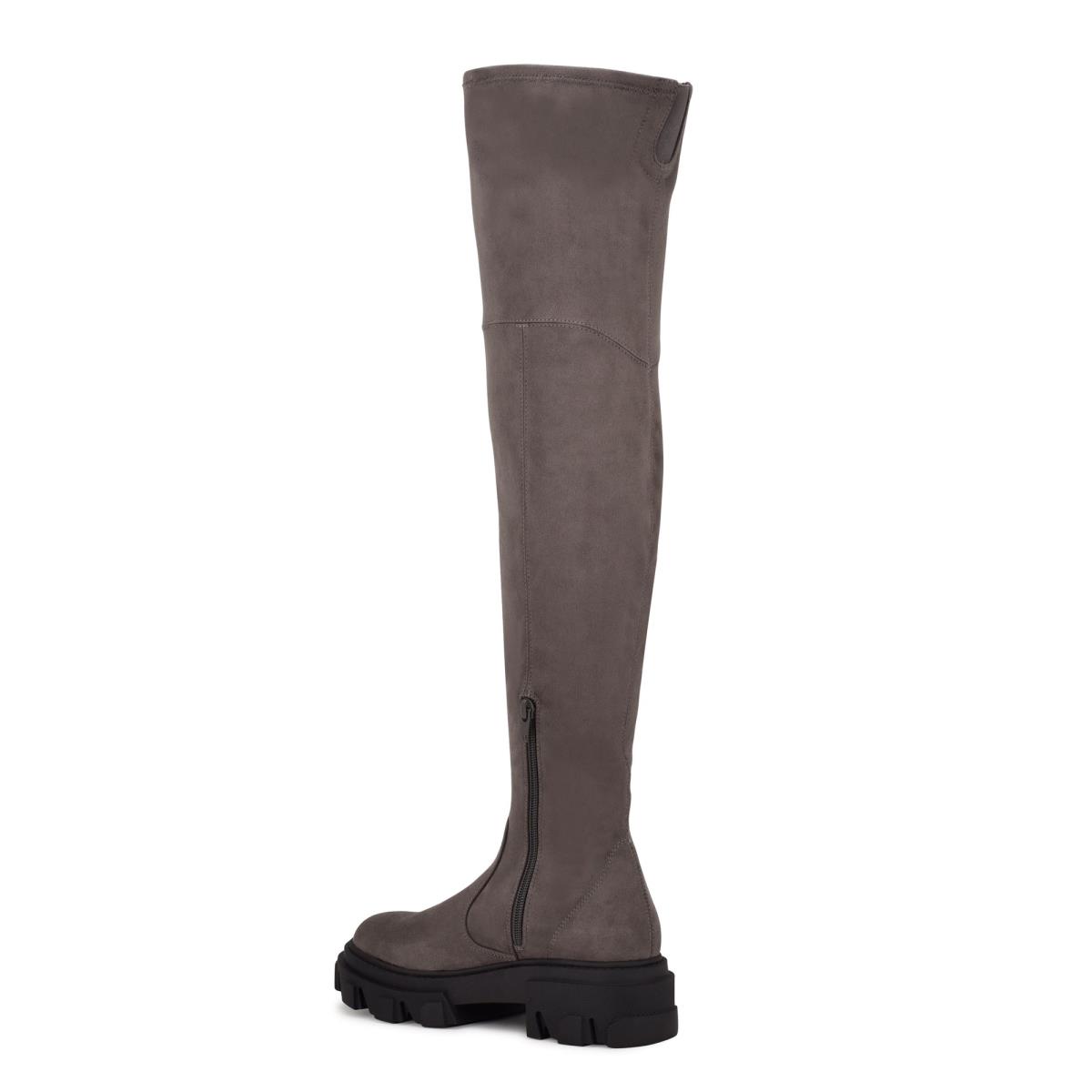 Nine West Cellie Over the Knee Lug Sole Stiefel Damen Grau | 4789JCEFV