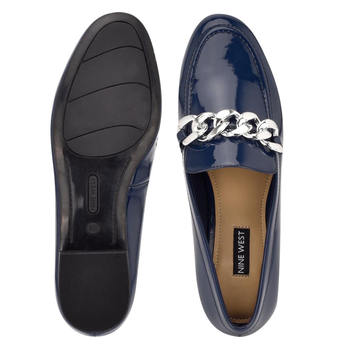 Nine West Chain Slip-On Loafers Damen Blau | 7160BILMO