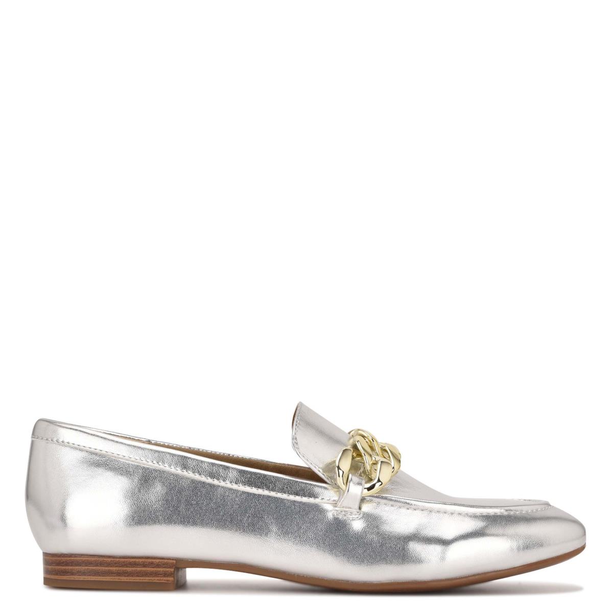 Nine West Chain Slip-On Loafers Damen Silber | 9714ZROMG