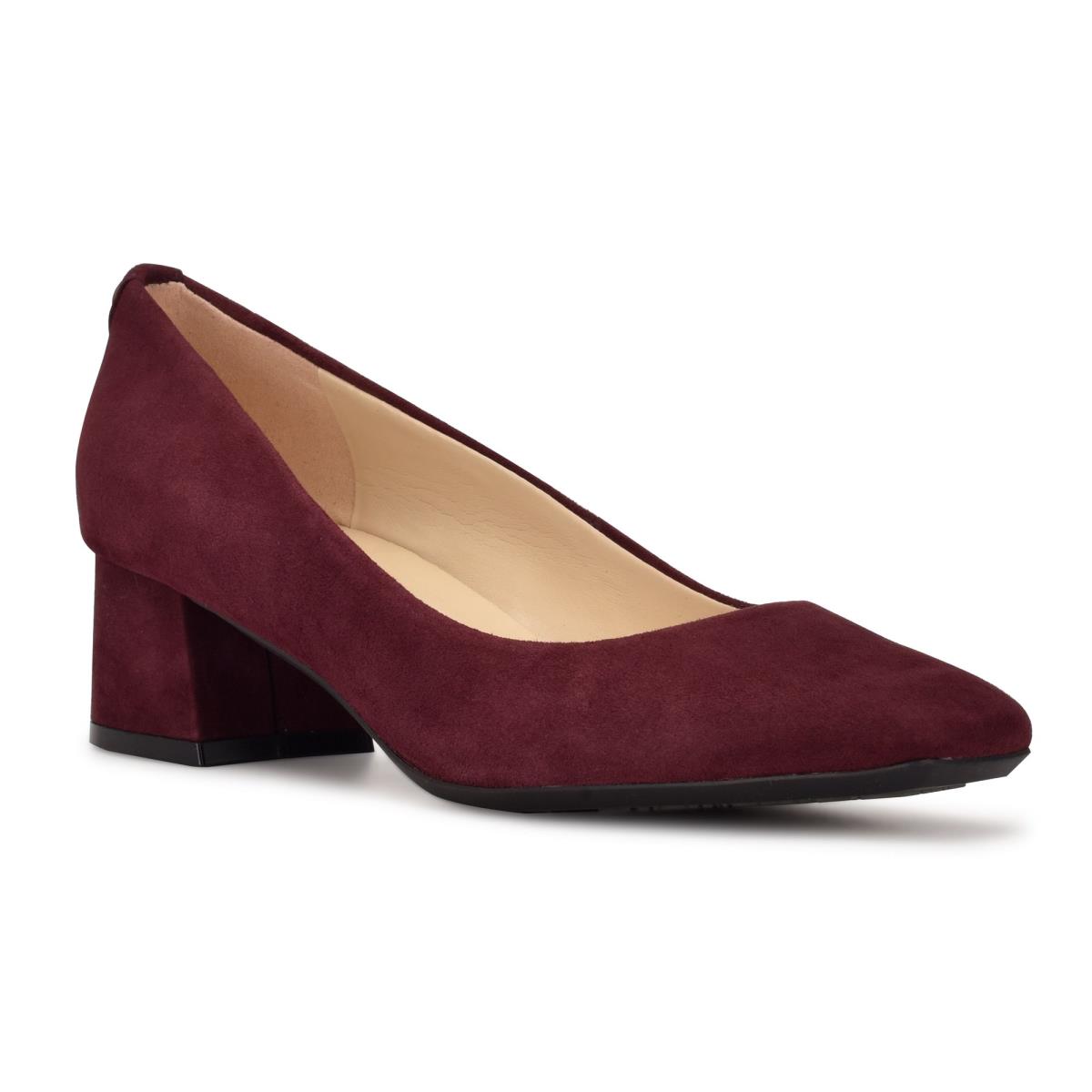 Nine West Cloe 9x9 Block Heel Pumps Damen Bordeaux | 9162FDTLV