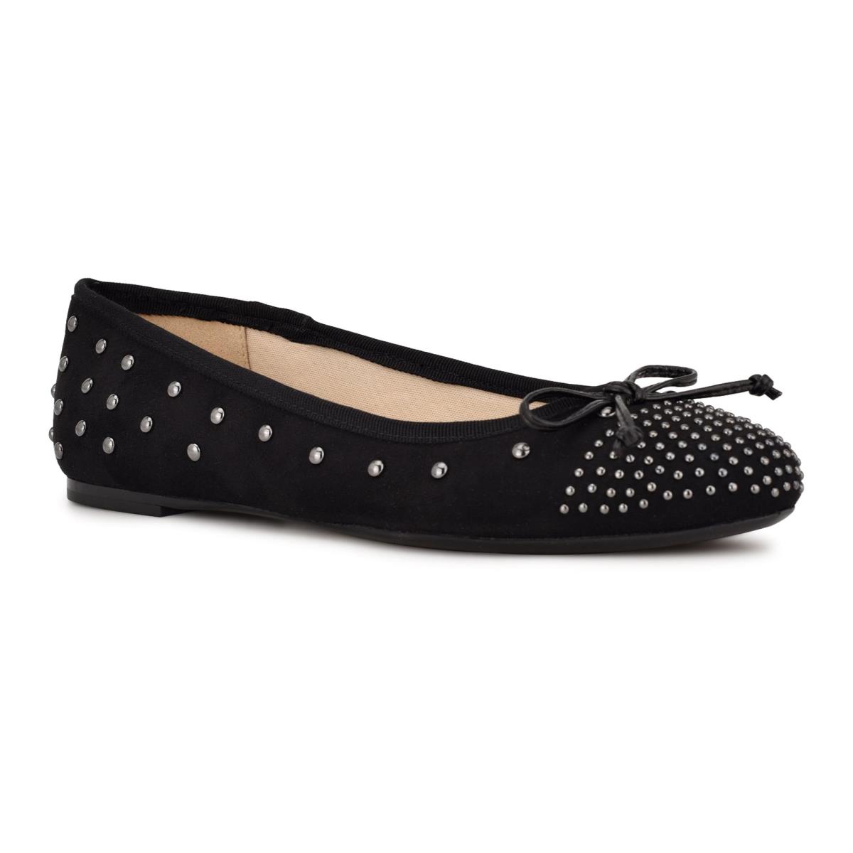 Nine West Curvy Studded Ballet Ballerinas Damen Schwarz | 3457WCIUF