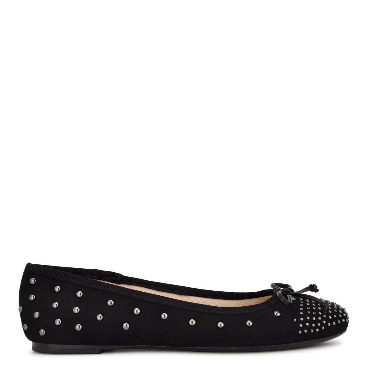 Nine West Curvy Studded Ballet Ballerinas Damen Schwarz | 3457WCIUF