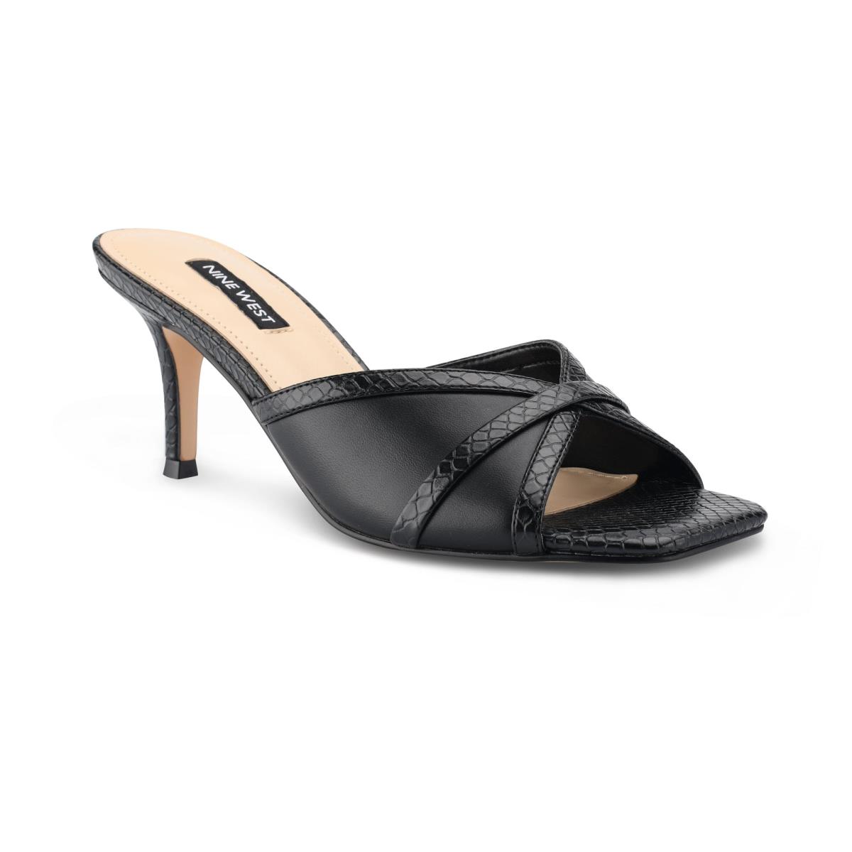 Nine West Dainty Absatz Rutschen Sie Sandalen Damen Schwarz | 9573GHUMW