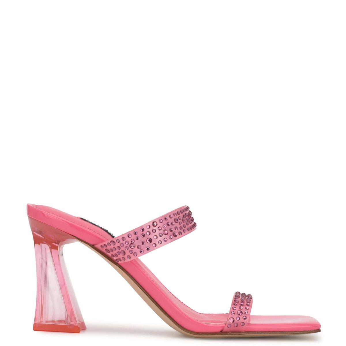 Nine West Darla Absatz Rutschen Sie Sandalen Damen Rosa | 0687HVGOS