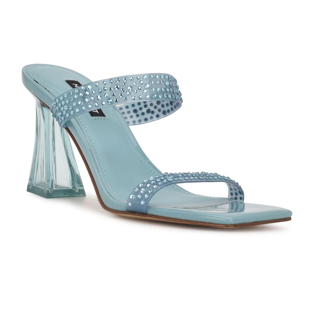 Nine West Darla Absatz Rutschen Sie Sandalen Damen Blau | 6143RNHLU