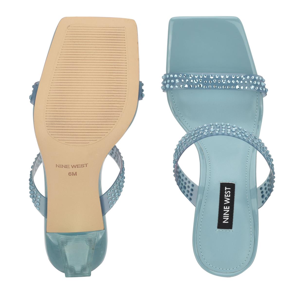 Nine West Darla Absatz Rutschen Sie Sandalen Damen Blau | 6143RNHLU