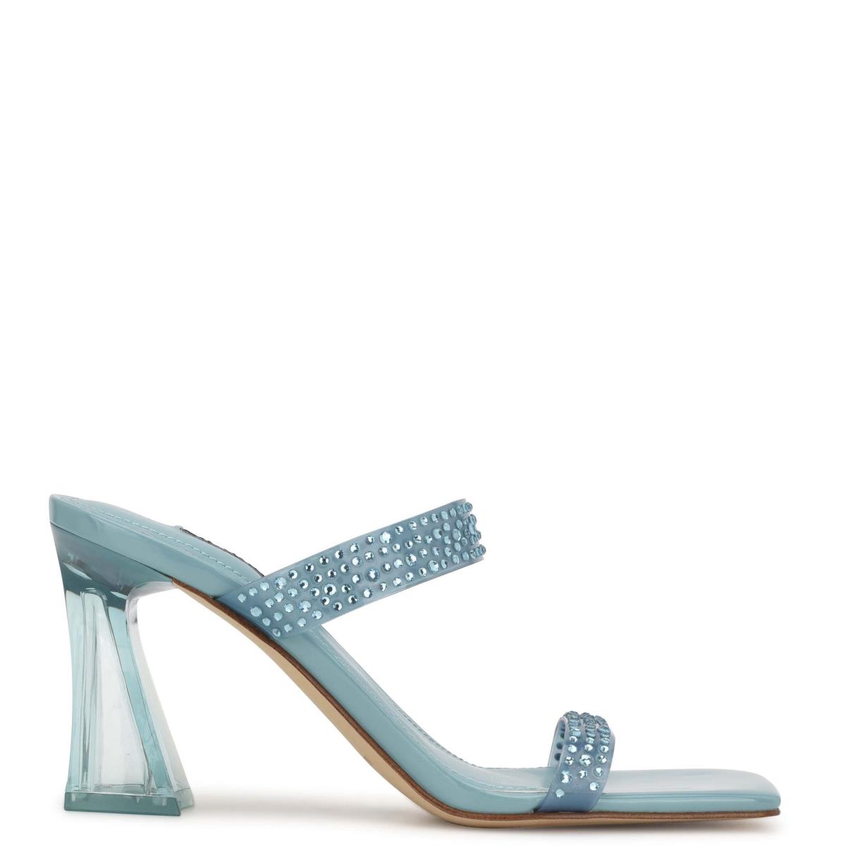 Nine West Darla Absatz Rutschen Sie Sandalen Damen Blau | 6143RNHLU