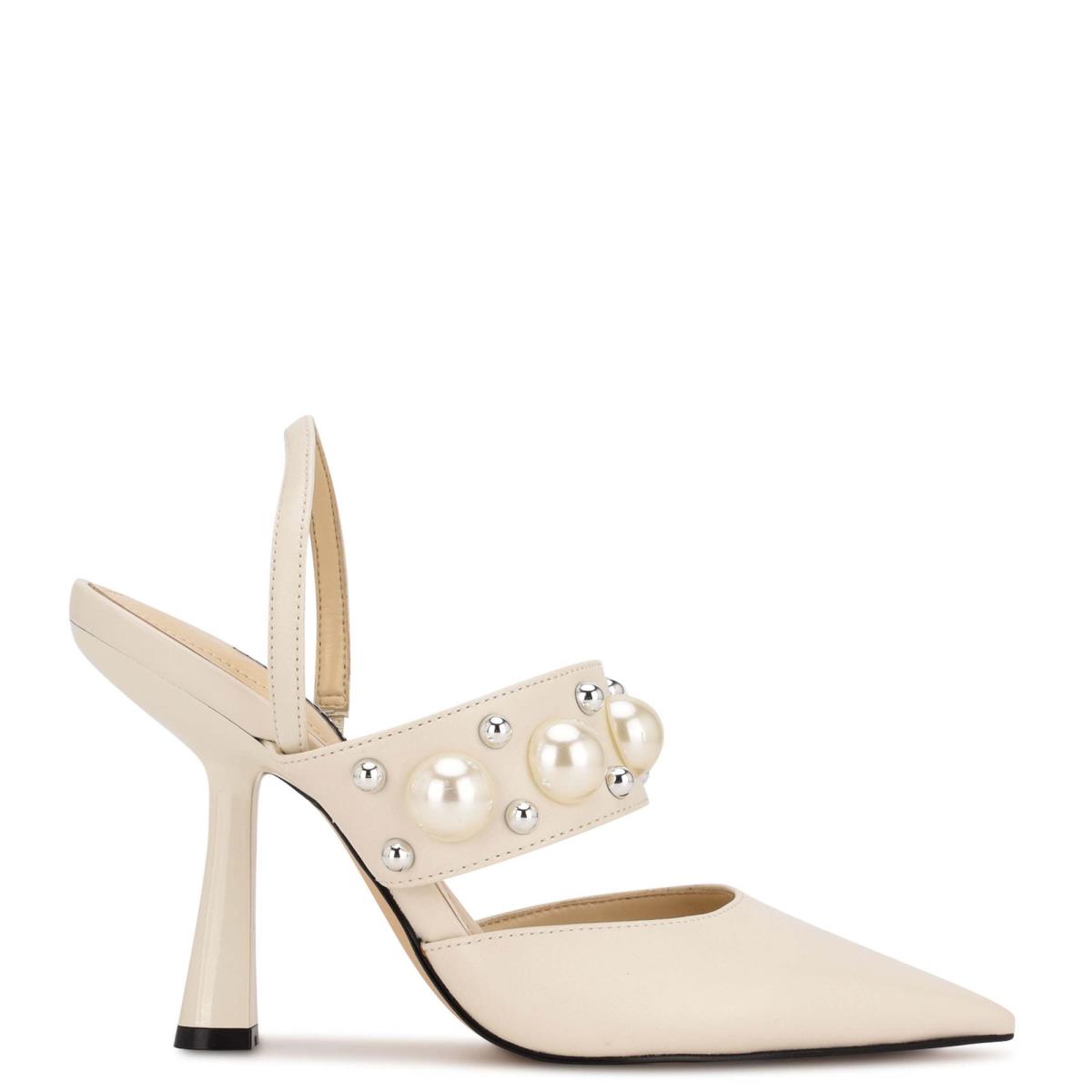 Nine West Debut Kleider Slingback Pumps Damen Weiß | 7481RIWOM